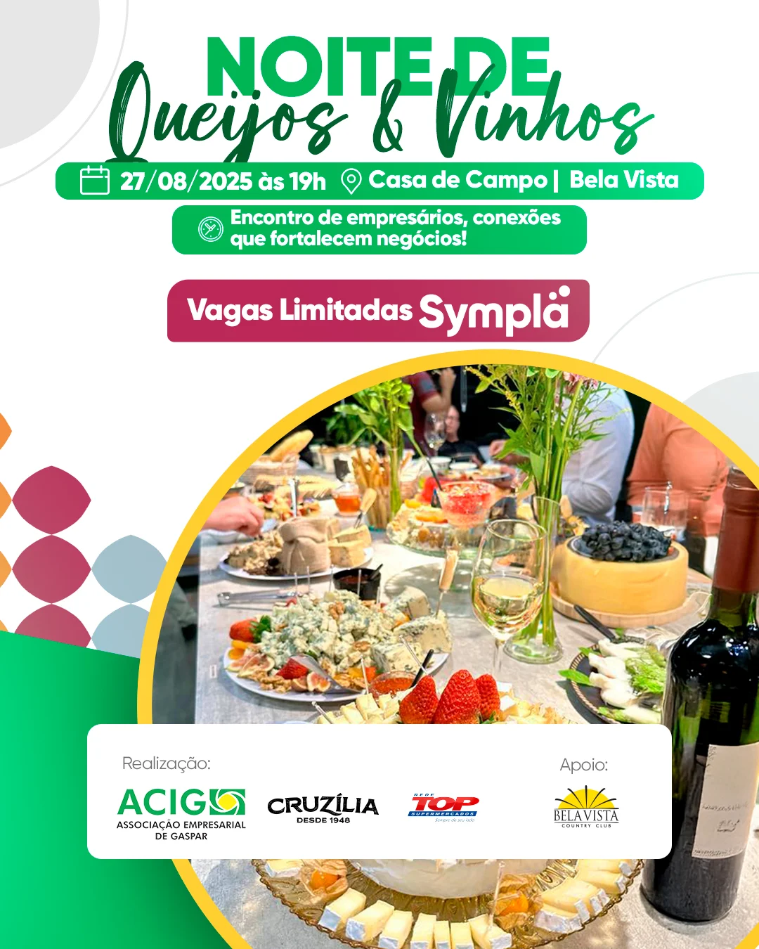 Noite de Queijos e Vinhos 2025 - ACIG Associação Empresarial de Gaspar